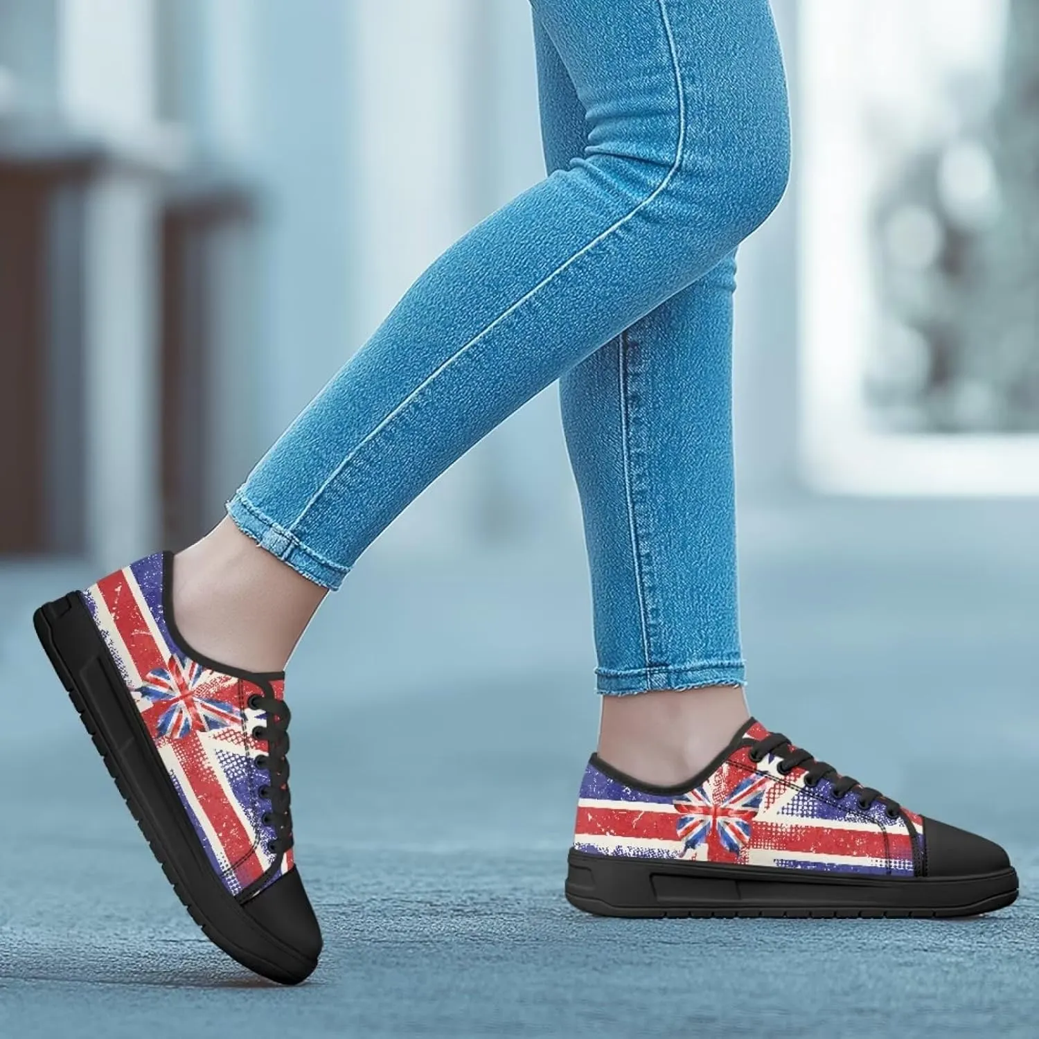 Canvas Shoes for Women Platform Sneakers Slip on Lace-up Walking Flats Outdoor Lightweight Tennis Shoe