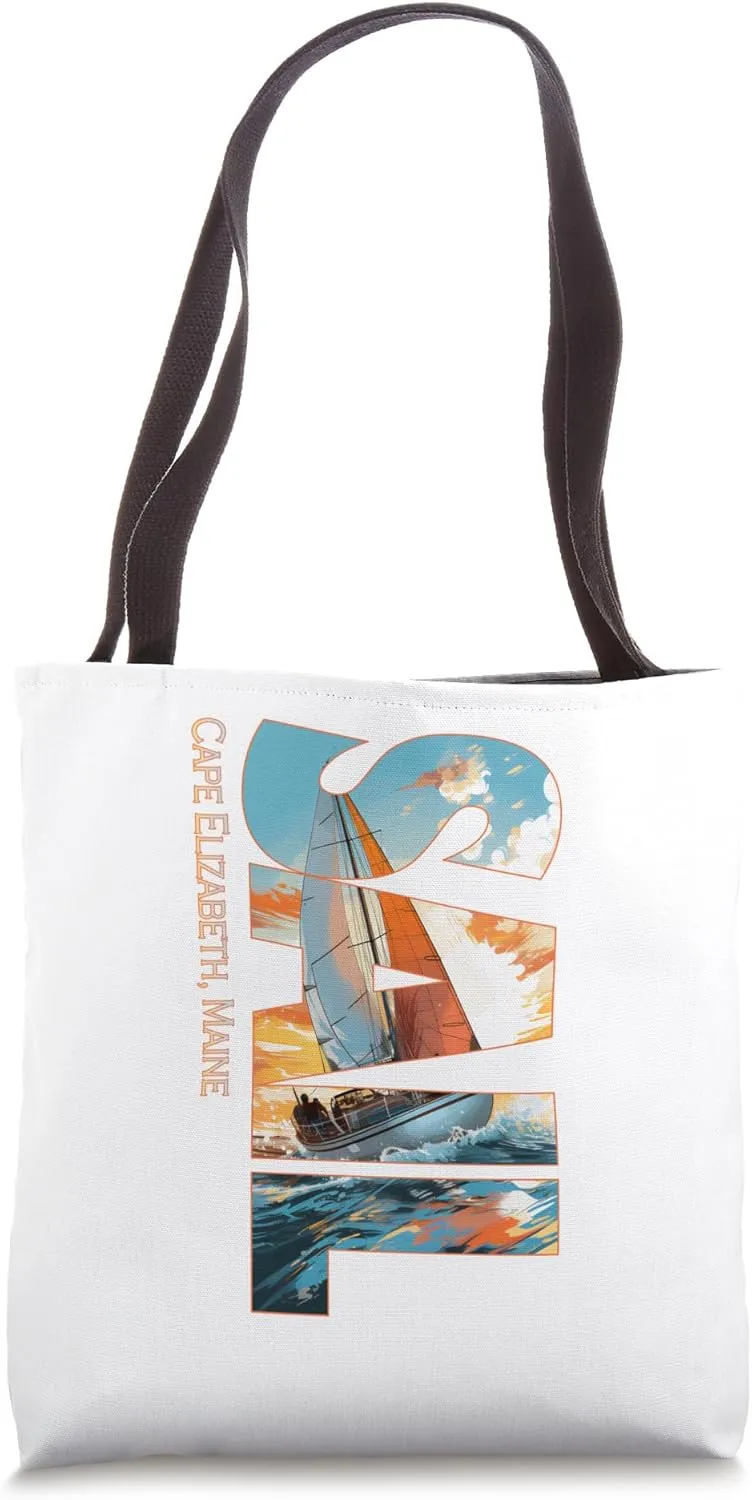 Cape Elizabeth Sailing Nautical Sailor Tote Bag