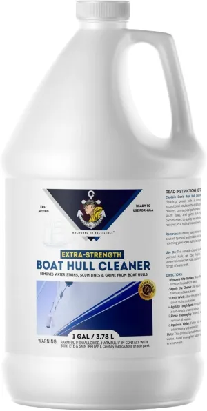 Captain Don's Boat Hull Cleaner – Marine-Grade Formula for Water Spot Removal and Fiberglass Stain Cleaning – Must-Have Boat Cleaning Supply