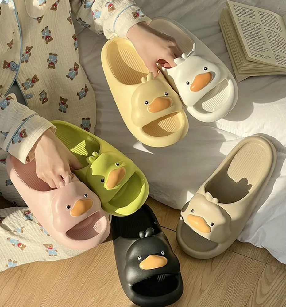 Cartoon Duck Slippers Slides for Women Men Cute Cloud Slides Slipper Unisex Animals Beach Slippers Lightweight Summer Shoes