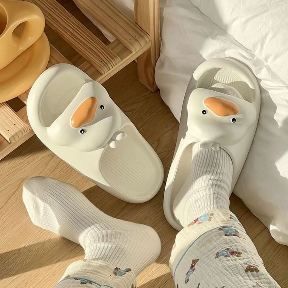 Cartoon Duck Slippers Slides for Women Men Cute Cloud Slides Slipper Unisex Animals Beach Slippers Lightweight Summer Shoes