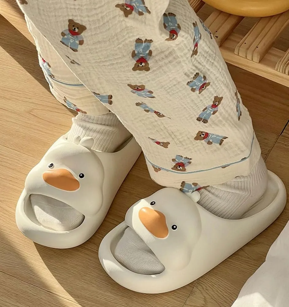 Cartoon Duck Slippers Slides for Women Men Cute Cloud Slides Slipper Unisex Animals Beach Slippers Lightweight Summer Shoes