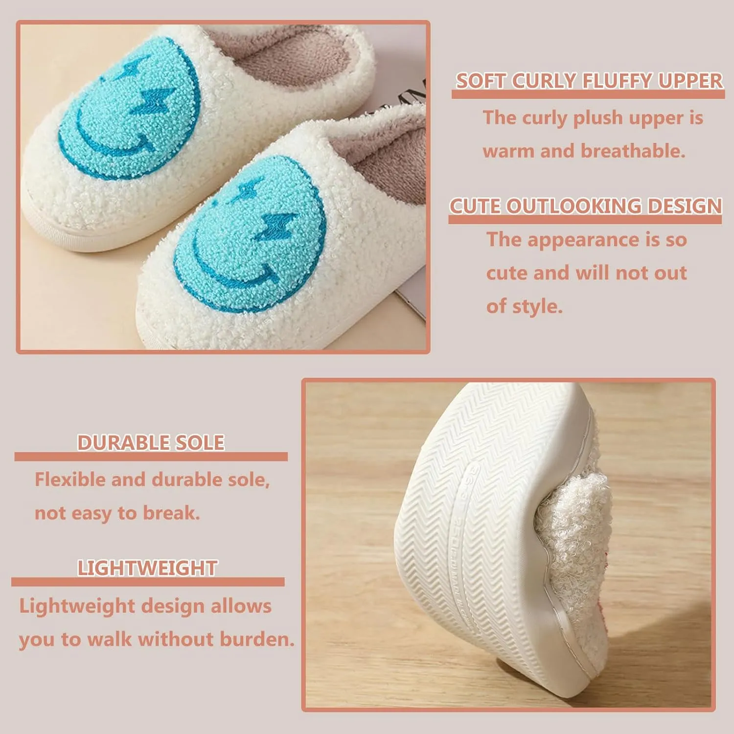Cartoon Slippers for Womens Mens Cute Cozy Plush Warm Slip-on House Shoes for Indoor and Outdoor Meet Me at Midnight Strawberry Mushroom Evil Eyes Love Heart Slippers
