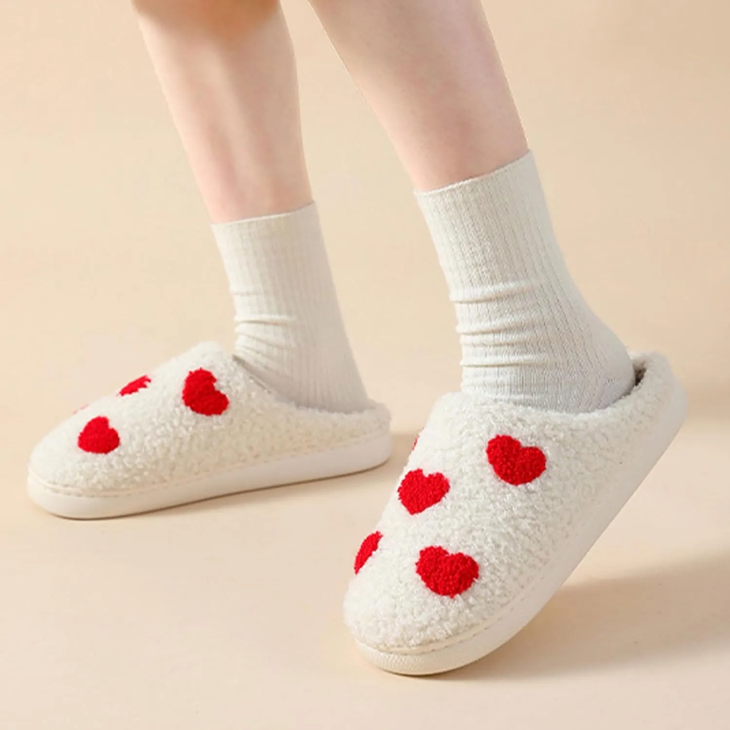 Cartoon Slippers for Womens Mens Cute Cozy Plush Warm Slip-on House Shoes for Indoor and Outdoor Meet Me at Midnight Strawberry Mushroom Evil Eyes Love Heart Slippers