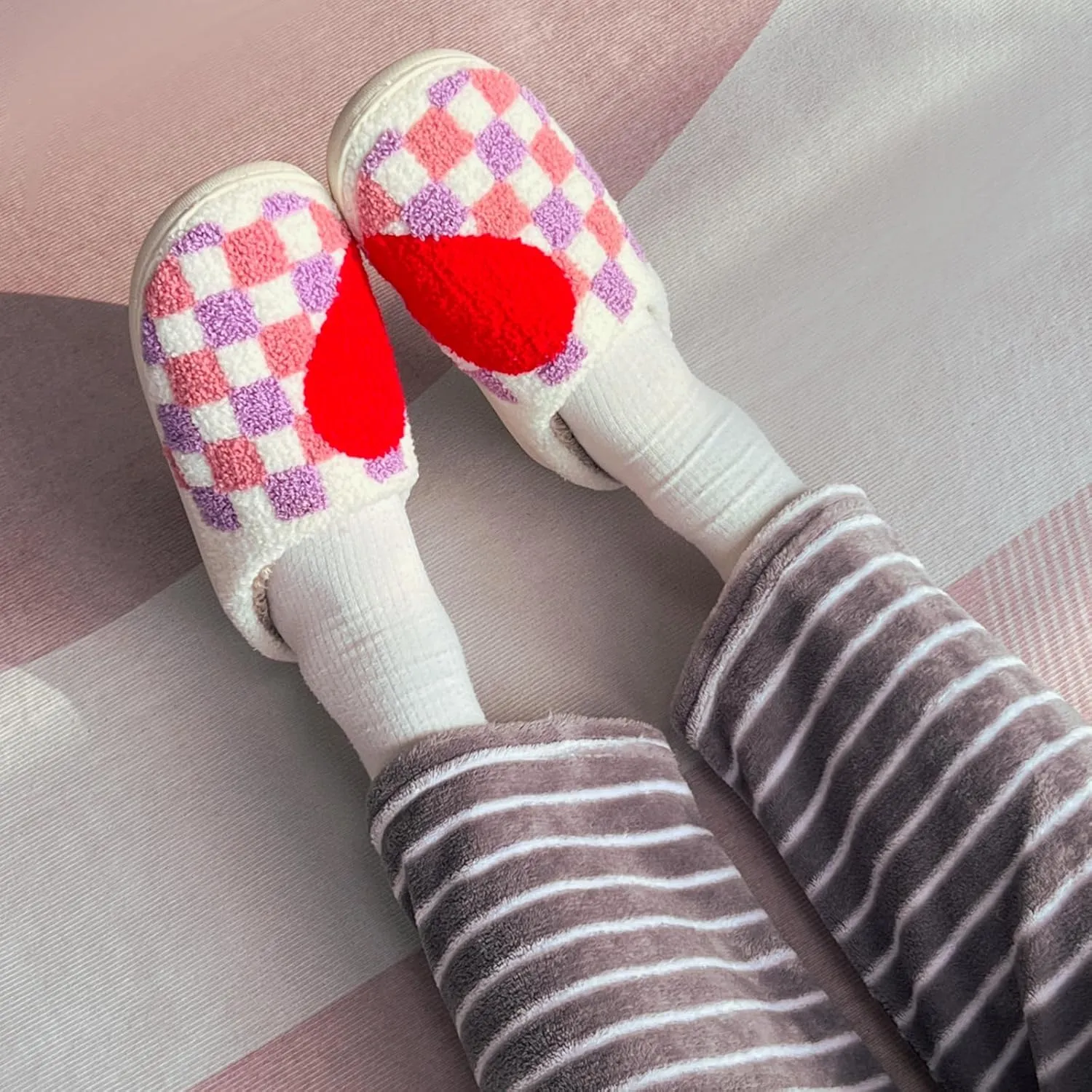 Cartoon Slippers for Womens Mens Cute Cozy Plush Warm Slip-on House Shoes for Indoor and Outdoor Meet Me at Midnight Strawberry Mushroom Evil Eyes Love Heart Slippers