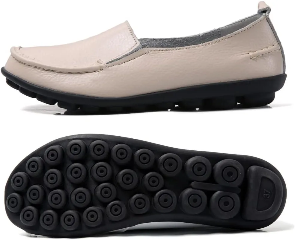 Casual Womens Loafers Shoes Soft Leather Lightweight Classic Penny Slip-on Loafers Outdoor Indooor Walking Driving Moccasins Flats for Womens Nurse Loafers Flats