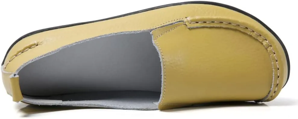 Casual Womens Loafers Shoes Soft Leather Lightweight Classic Penny Slip-on Loafers Outdoor Indooor Walking Driving Moccasins Flats for Womens Nurse Loafers Flats
