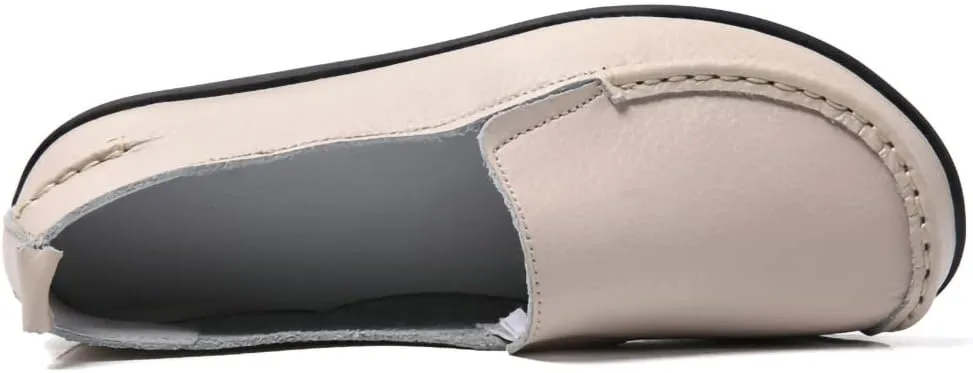 Casual Womens Loafers Shoes Soft Leather Lightweight Classic Penny Slip-on Loafers Outdoor Indooor Walking Driving Moccasins Flats for Womens Nurse Loafers Flats