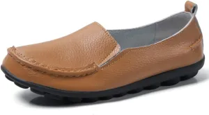 Casual Womens Loafers Shoes Soft Leather Lightweight Classic Penny Slip-on Loafers Outdoor Indooor Walking Driving Moccasins Flats for Womens Nurse Loafers Flats