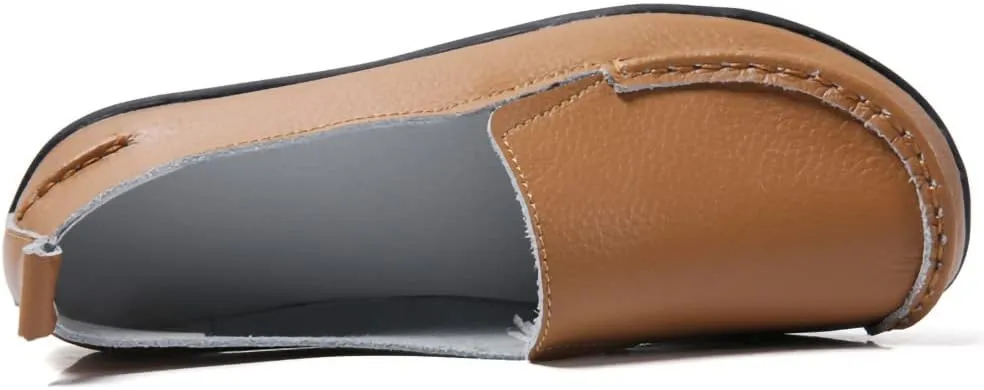 Casual Womens Loafers Shoes Soft Leather Lightweight Classic Penny Slip-on Loafers Outdoor Indooor Walking Driving Moccasins Flats for Womens Nurse Loafers Flats