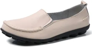 Casual Womens Loafers Shoes Soft Leather Lightweight Classic Penny Slip-on Loafers Outdoor Indooor Walking Driving Moccasins Flats for Womens Nurse Loafers Flats