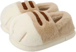 Cat Paw Slippers for Women, Cute Funny 3D Cat Paw Cartoon Slipper Warm Fluffy Furry Winter House Shoes