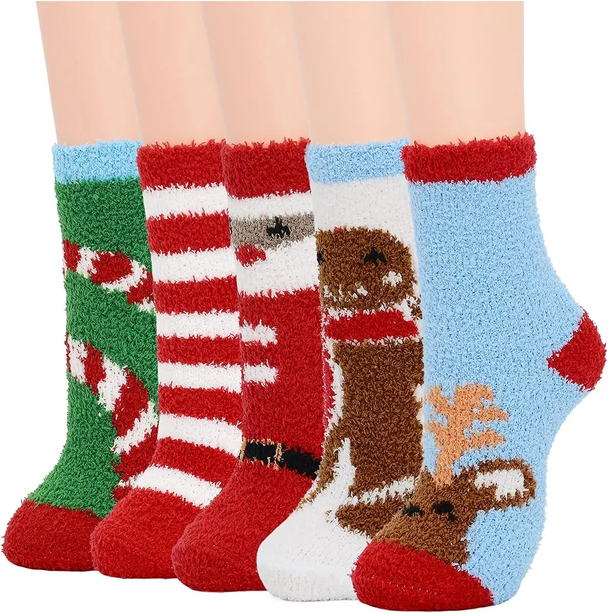 Century Star Anti Slip Plush Slipper Grip Soft Socks Women Yoga Pilates Soft Warm Cozy Socks For Christmas