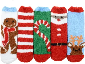 Century Star Anti Slip Plush Slipper Grip Soft Socks Women Yoga Pilates Soft Warm Cozy Socks For Christmas