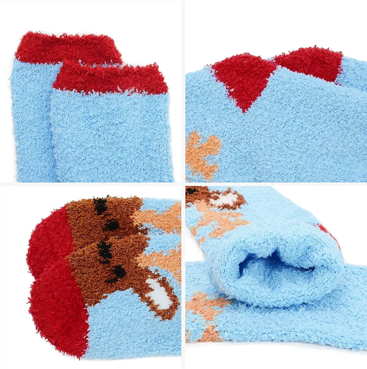 Century Star Anti Slip Plush Slipper Grip Soft Socks Women Yoga Pilates Soft Warm Cozy Socks For Christmas