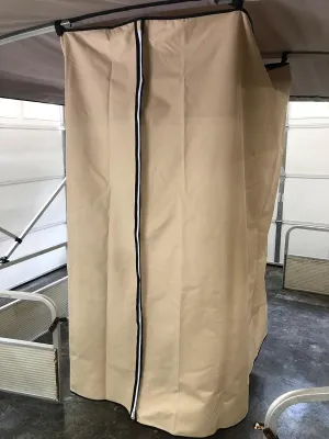 Changing Room for Pontoon Boat, Zippered Door, Hook and Loop Hangers, Heavy Duty, Non See Through for Deck Boat, attaches to Bimini Top