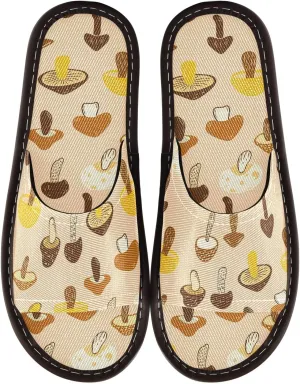 CHIFIGNO Men's House Shoes, Open Toe House Slippers for Woman with Anti-skid Sole Size 4-5