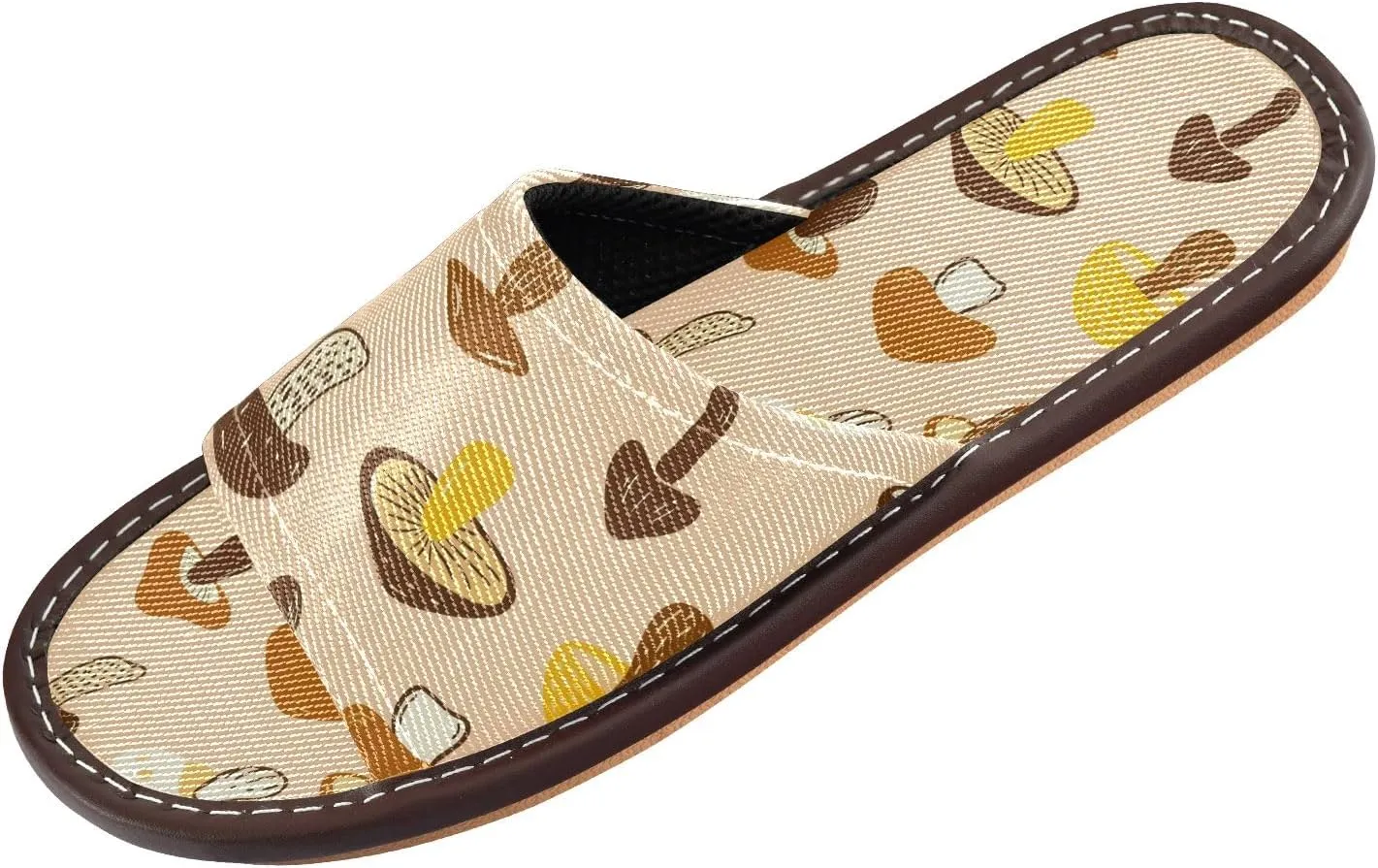 CHIFIGNO Men's House Shoes, Open Toe House Slippers for Woman with Anti-skid Sole Size 4-5