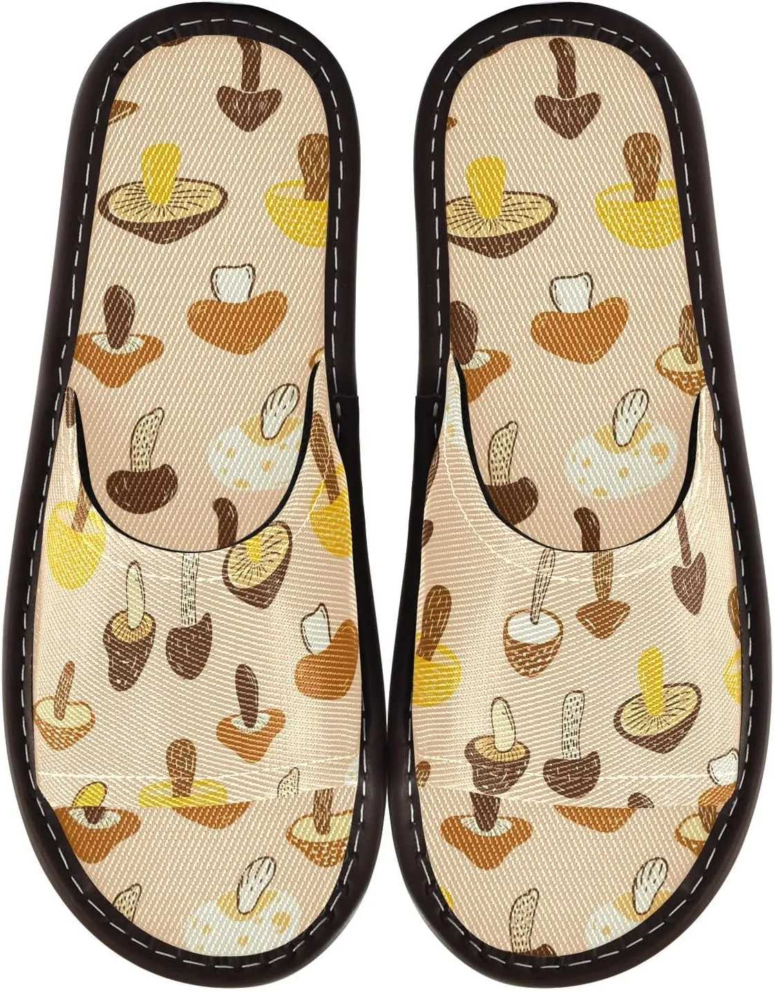 CHIFIGNO Men's House Shoes, Open Toe House Slippers for Woman with Anti-skid Sole Size 4-5