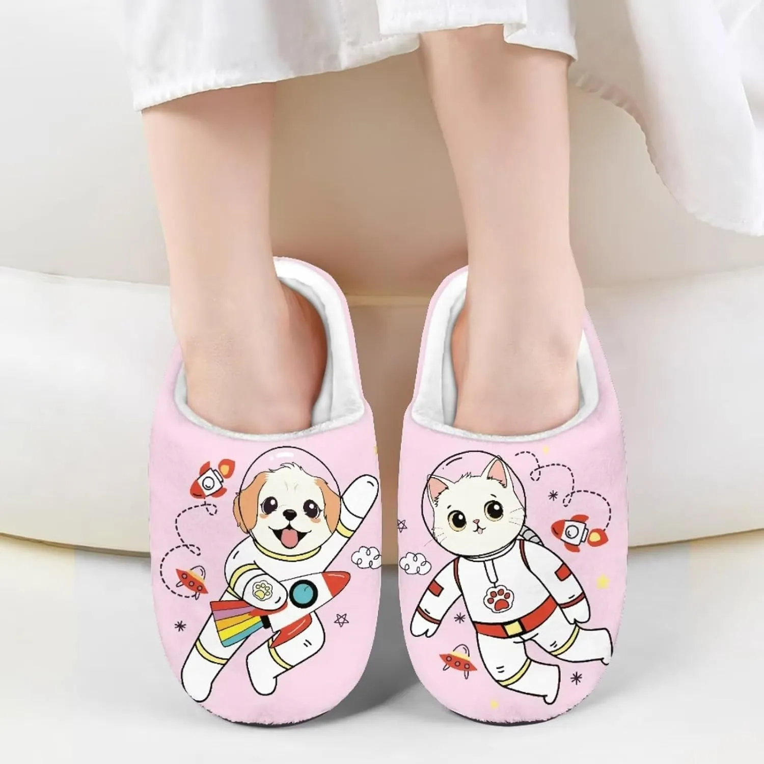 Child Plush Slip on House Slipper Plush Cozy Warm Slippers with Memory Foam