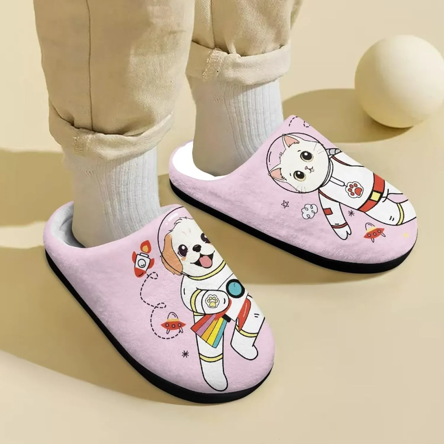 Child Plush Slip on House Slipper Plush Cozy Warm Slippers with Memory Foam