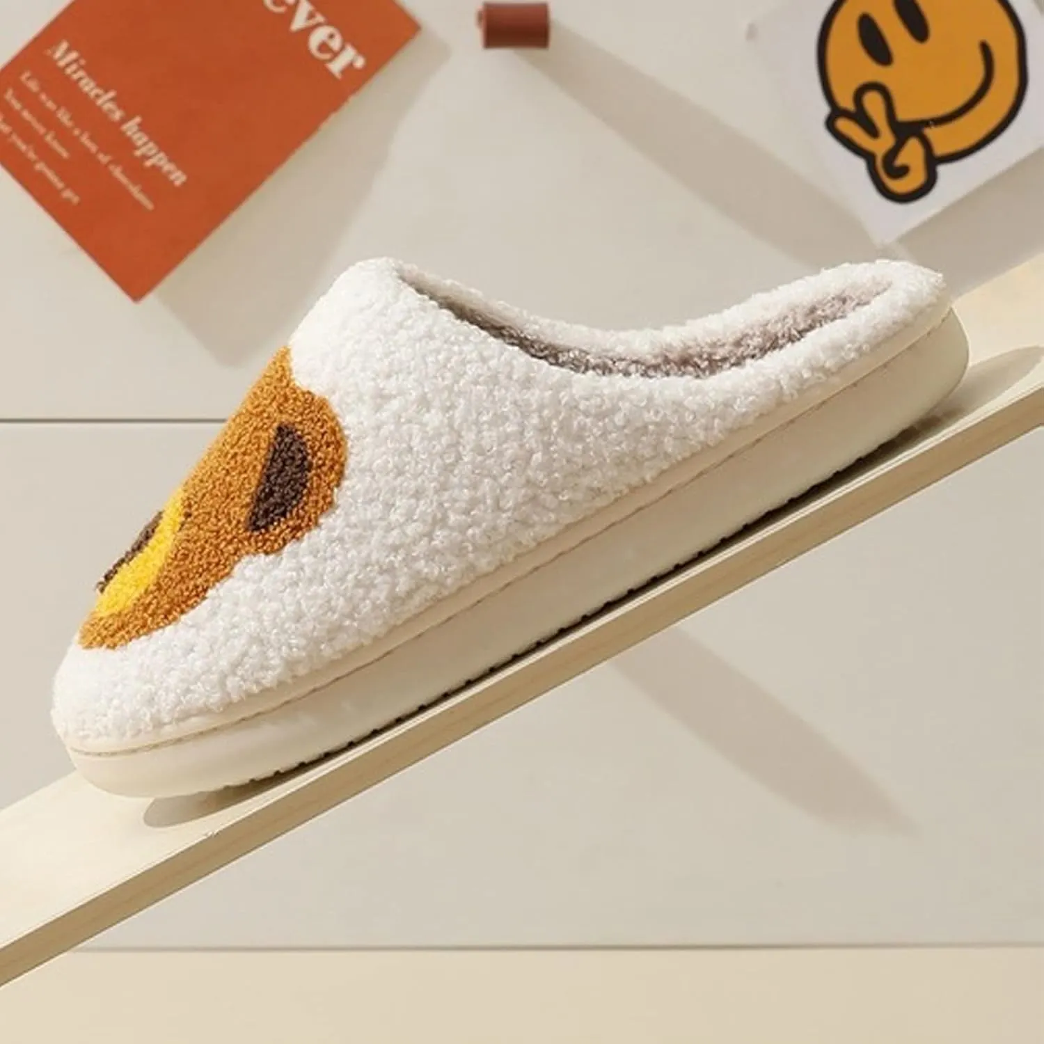 Christmas Slippers Reindeer Slippers for Women and Men Holiday Halloween Slippers Indoor Bedroom Fluffy Warm Fleece Slippers Winter Soft Cozy Home Non-Slip Soft Plush Slip-on Wool Lined House Shoes
