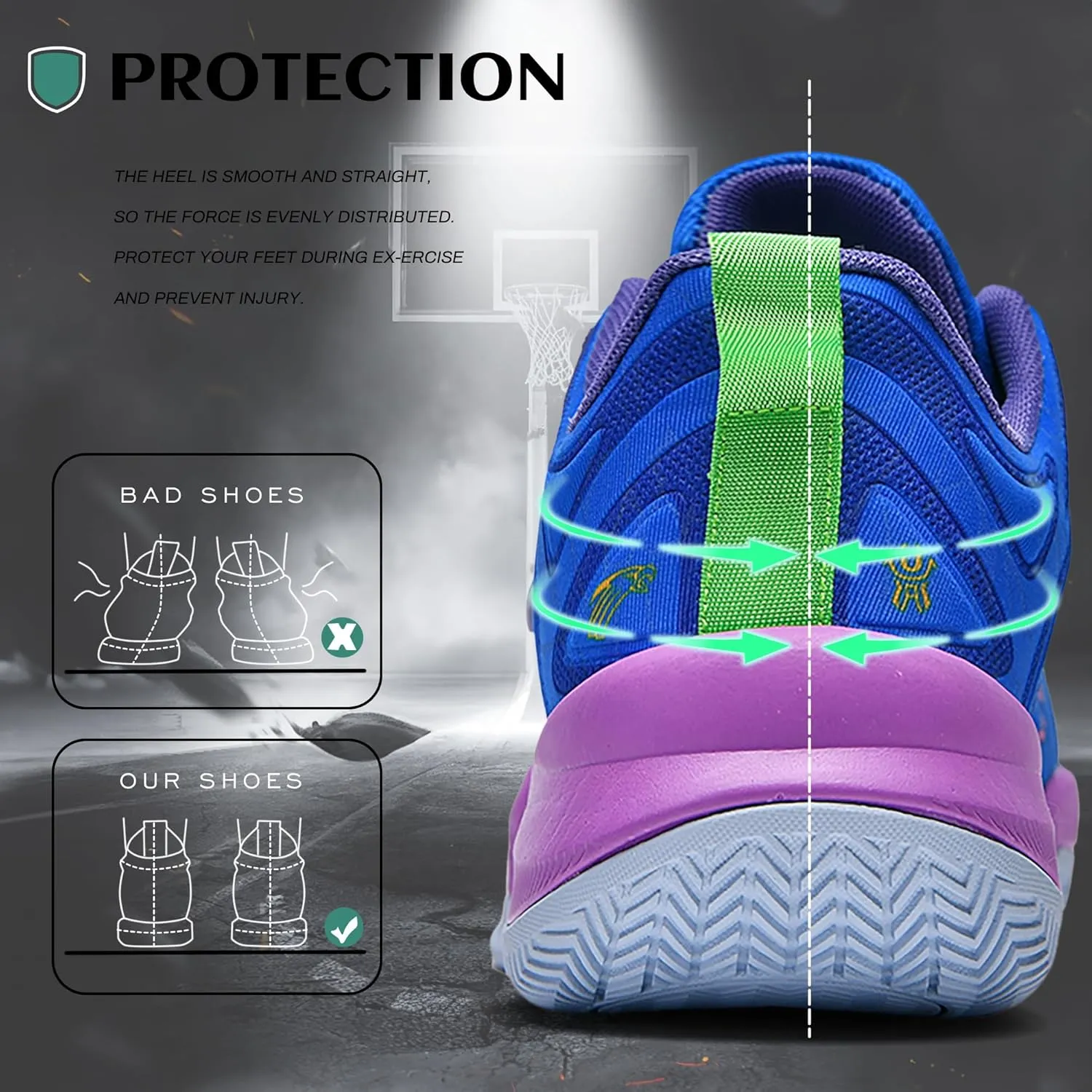 CJSPORX Men Women Basketball Shoes Breathable Non Slip Outdoor Fashion Sneakers
