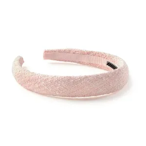 Clara Tweed Padded Headband - Ballet Slipper | Luxurious Tweed Fabric with Plush Padding | Comfortable Fit with Rubberized Teeth | Sophisticated Accessory for Casual & Polished Looks