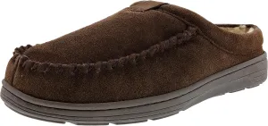 Clarks Mens Cozy Open Back Suede Clog Slipper With Plush Sherpa Lining Indoor Outdoor Slippers For Men (11 M US, Dark Brown)