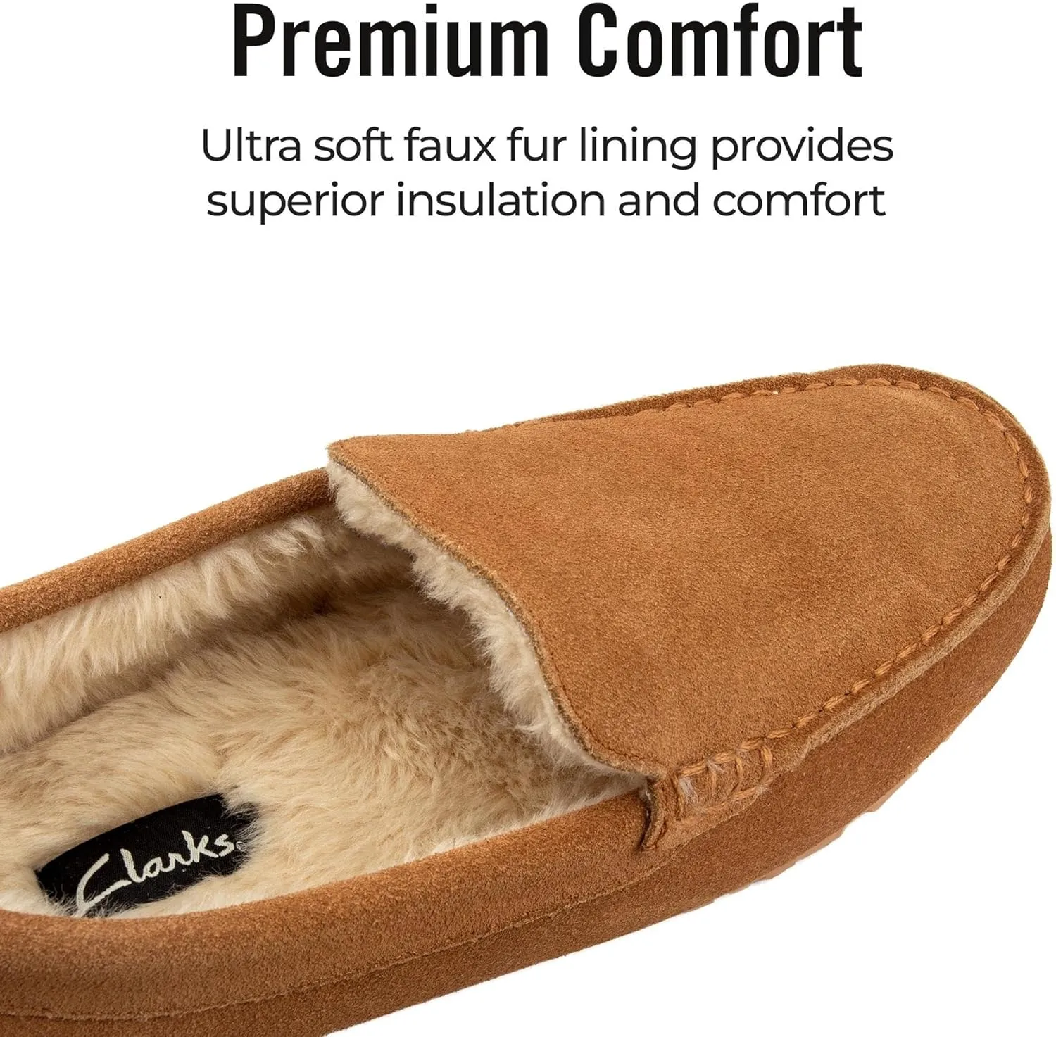 Clarks Men's, Plush Fur Venetian Slipper