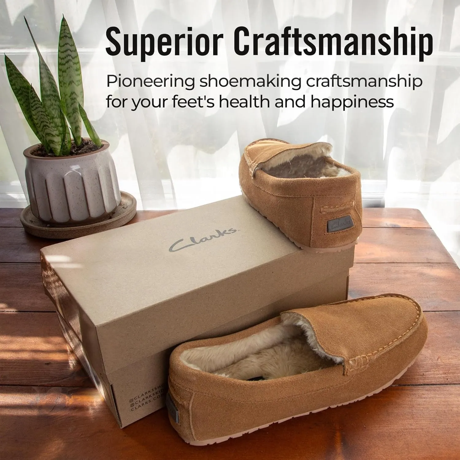 Clarks Men's, Plush Fur Venetian Slipper