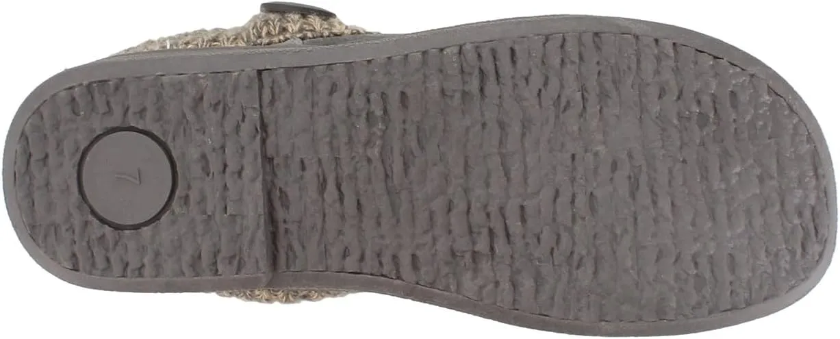 Clarks Womens Slipper Suede Leather Knitted Collar Clog Slippers - Plush Faux Fur Lining