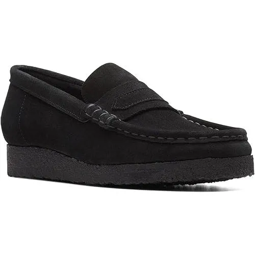 Clarks Women's Wallabee Loafer Black Suede 26173509