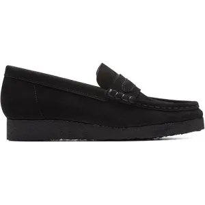 Clarks Women's Wallabee Loafer Black Suede 26173509