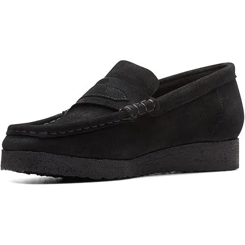 Clarks Women's Wallabee Loafer Black Suede 26173509