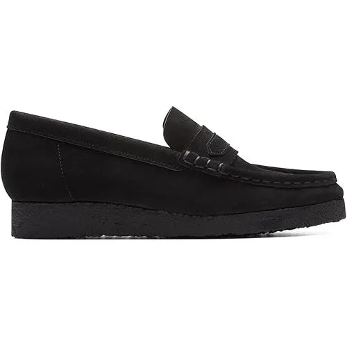 Clarks Women's Wallabee Loafer Black Suede 26173509