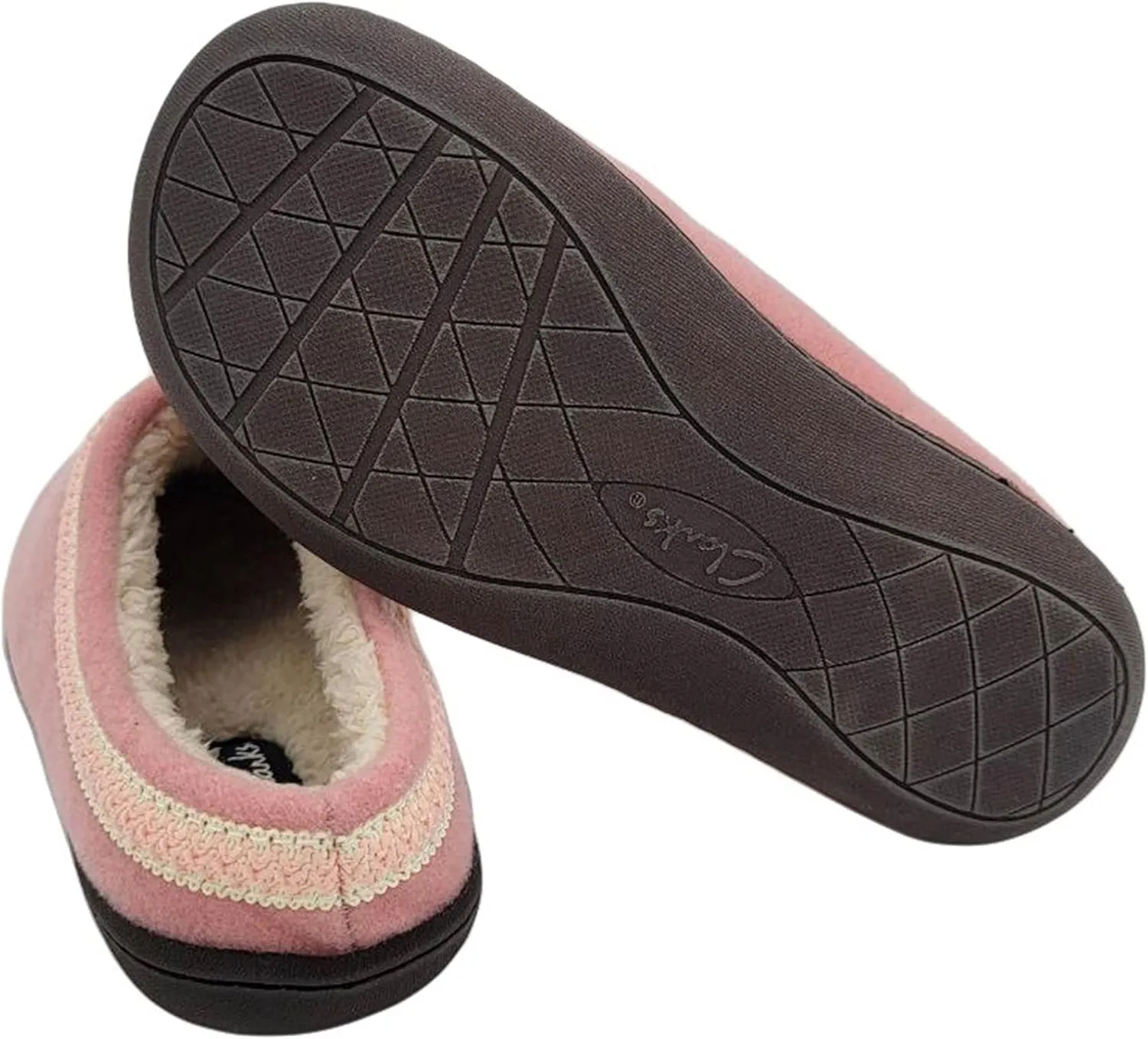 Clarks Womens Wool Felt Clog Slippers JMH1319T - Warm Cozy Plush Faux Fur Lined - Indoor Outdoor House Slipper for Women