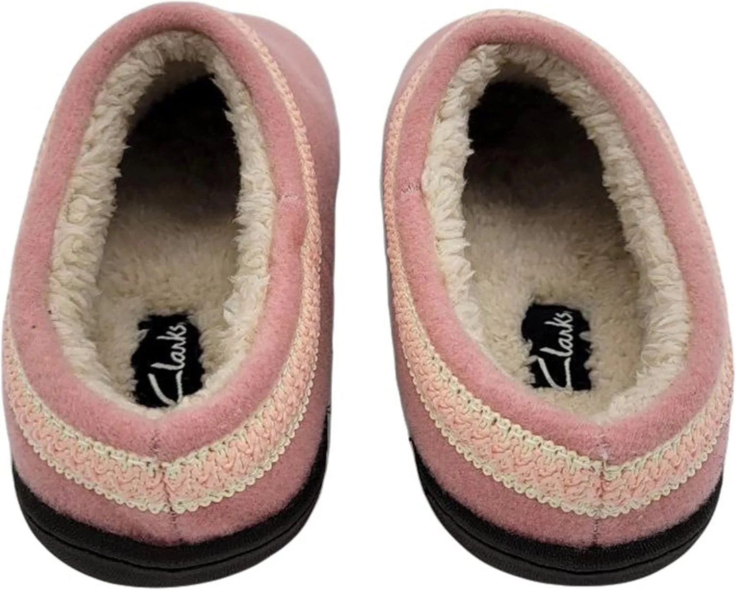 Clarks Womens Wool Felt Clog Slippers JMH1319T - Warm Cozy Plush Faux Fur Lined - Indoor Outdoor House Slipper for Women