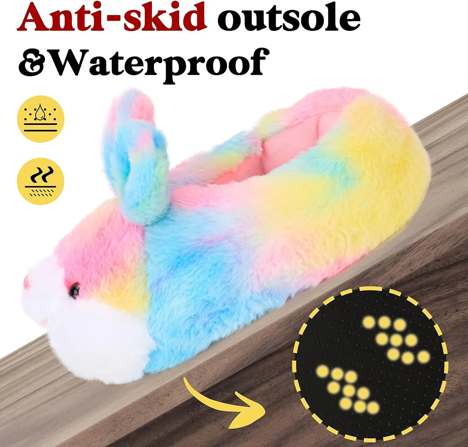Classic Bunny Slippers - Women's Cute Animal Rabbit Plush Slippers - Funny House Shoes - Easter, Thanksgiving & Christmas Gifts