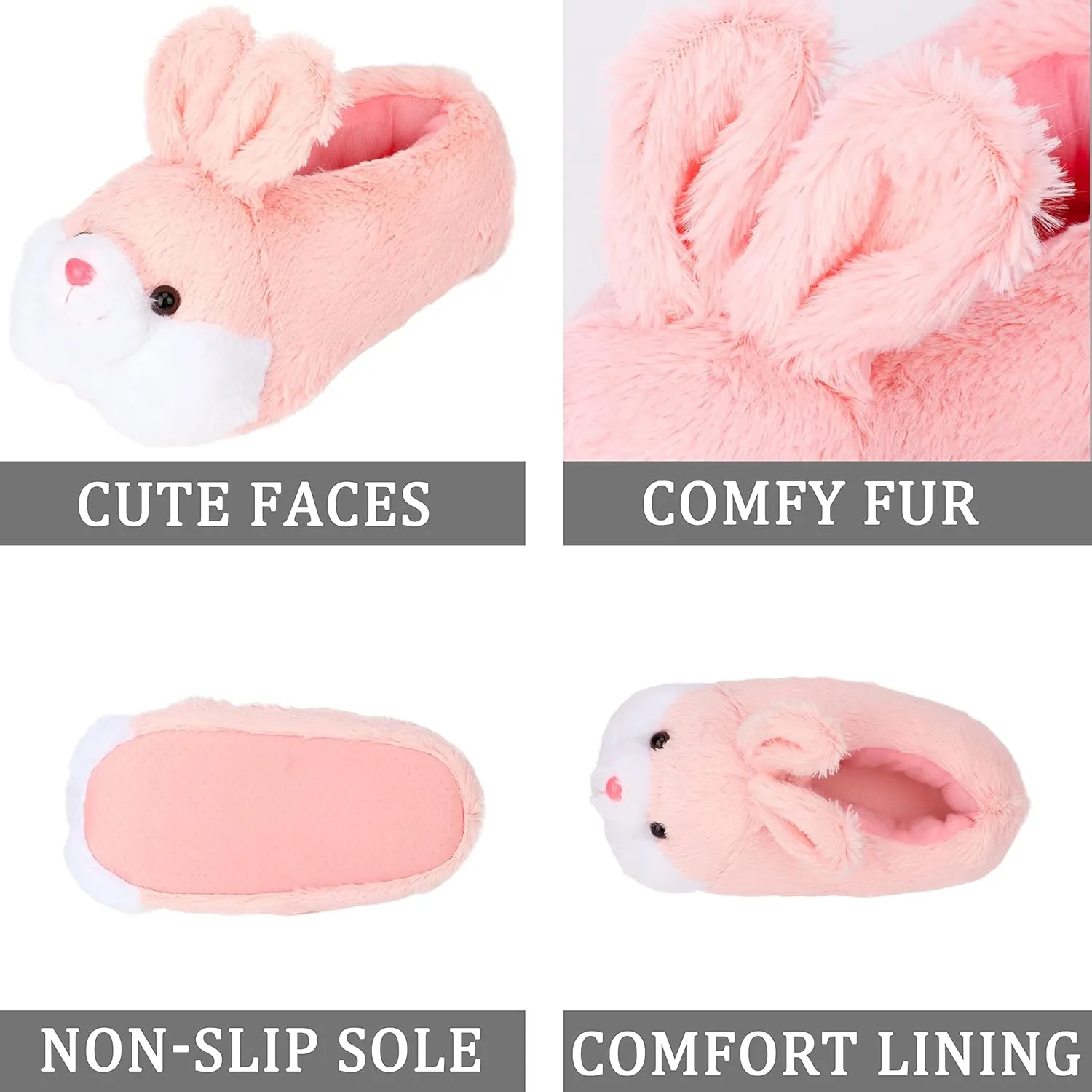 Classic Bunny Slippers - Women's Cute Animal Rabbit Plush Slippers - Funny House Shoes - Easter, Thanksgiving & Christmas Gifts