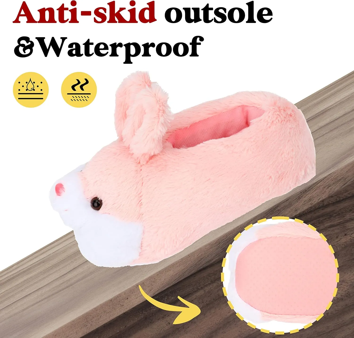 Classic Bunny Slippers - Women's Cute Animal Rabbit Plush Slippers - Funny House Shoes - Easter, Thanksgiving & Christmas Gifts