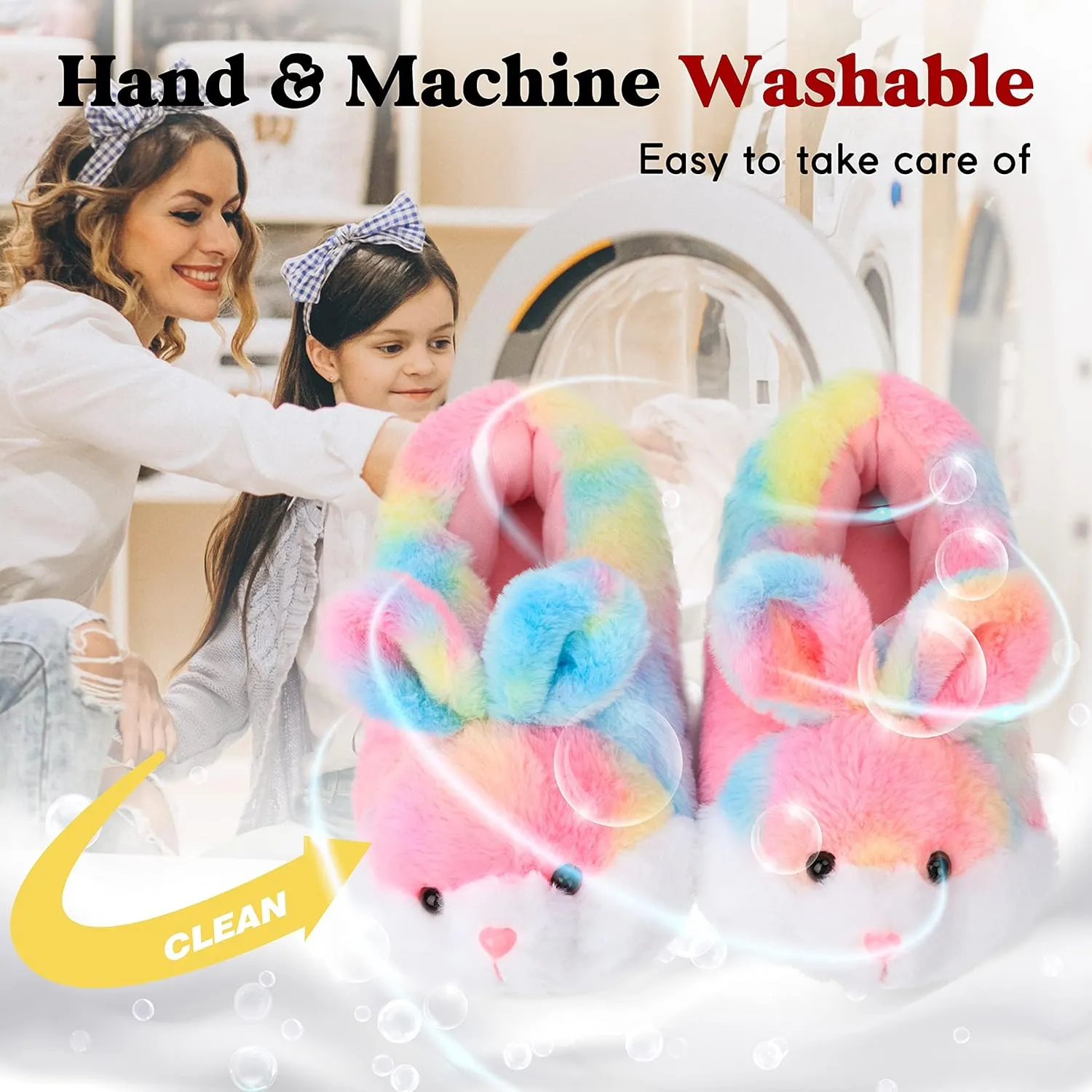 Classic Bunny Slippers - Women's Cute Animal Rabbit Plush Slippers - Funny House Shoes - Easter, Thanksgiving & Christmas Gifts