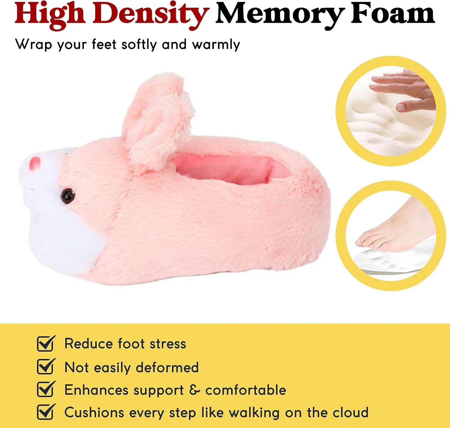 Classic Bunny Slippers - Women's Cute Animal Rabbit Plush Slippers - Funny House Shoes - Easter, Thanksgiving & Christmas Gifts