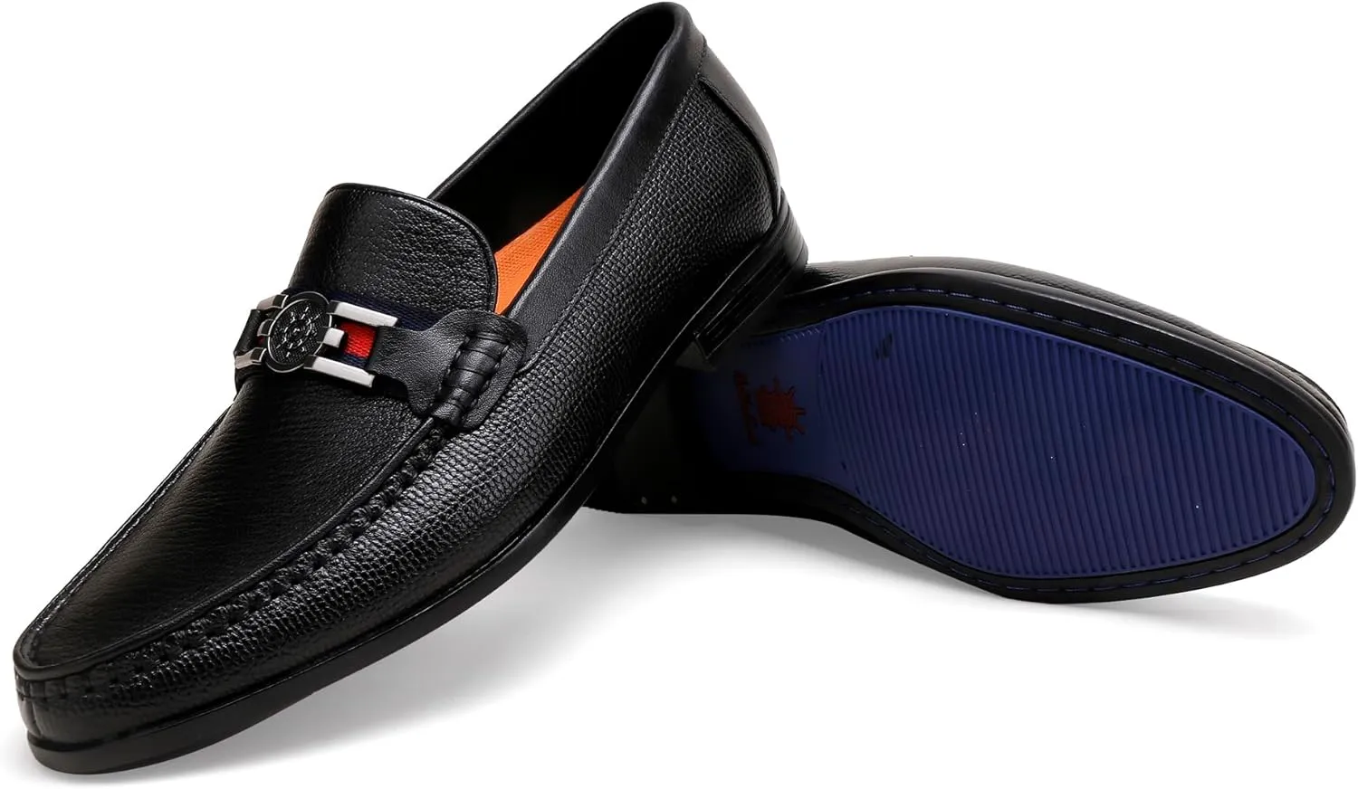Classic Men's Dress Loafers, Leather Buckle Slip-on Dress Shoes Casual Party Formal Shoes Penny Loafer for Mens