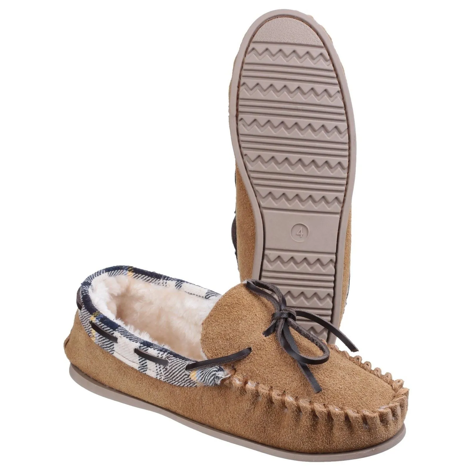 Cotswold Women's Kilkenny Moccasin Slipper in Tan