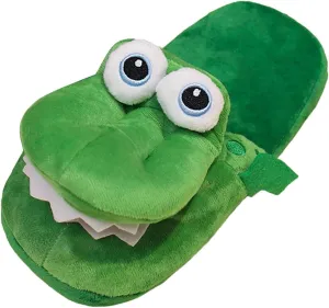 Crocodile Toy Slippers with Moving Mouth for Home Use, 40 to 43 Green