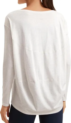 CRZ YOGA Pima Cotton Long Sleeve Workout Shirts for Women Loose Fit Athletic Yoga T-Shirts Casual Boat Neck Fall Tops