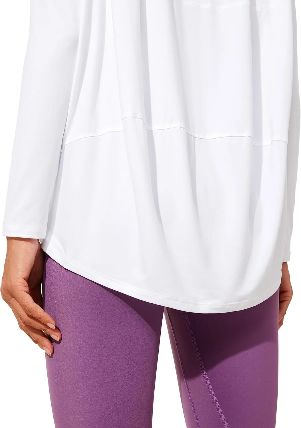 CRZ YOGA Womens UPF 50  Lightweight Long Sleeve Workout Shirts Sun Protection Loose Quick Dry Hiking Tops Outdoor Fishing
