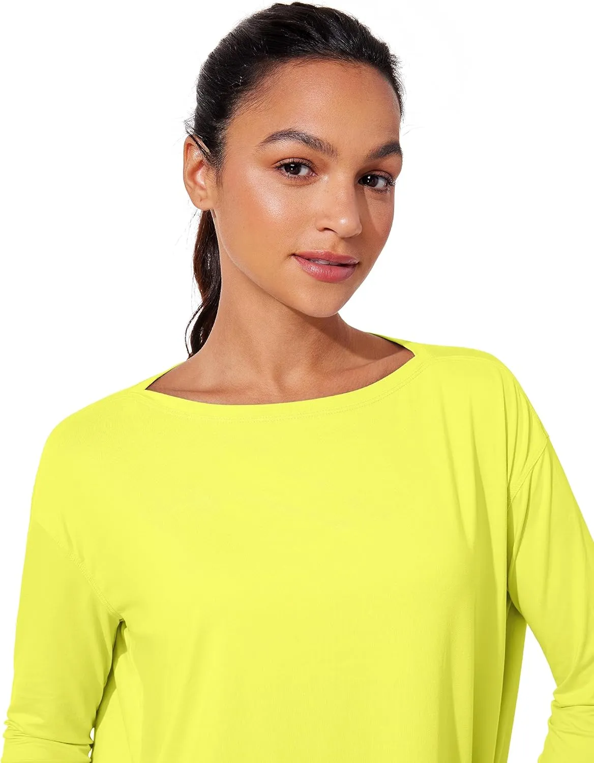 CRZ YOGA Womens UPF 50  Lightweight Long Sleeve Workout Shirts Sun Protection Loose Quick Dry Hiking Tops Outdoor Fishing