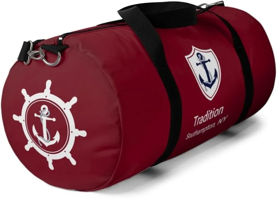 Custom Nautical Duffel Bag, Custom Boat Name Bag, Boat Accessory, Boating Gift, Nautical Yacht Gift, Personalized Anchor New Boat Owner Gift, for Gym, Travel (Burgundy, Large)